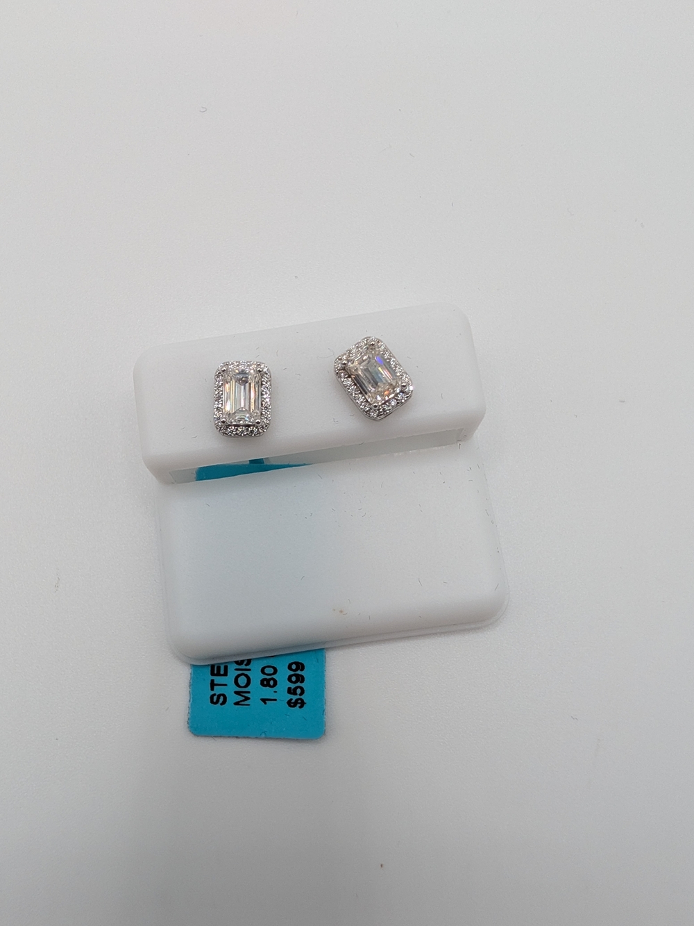Sterling Silver Clear Crystal Halo Stud Earrings